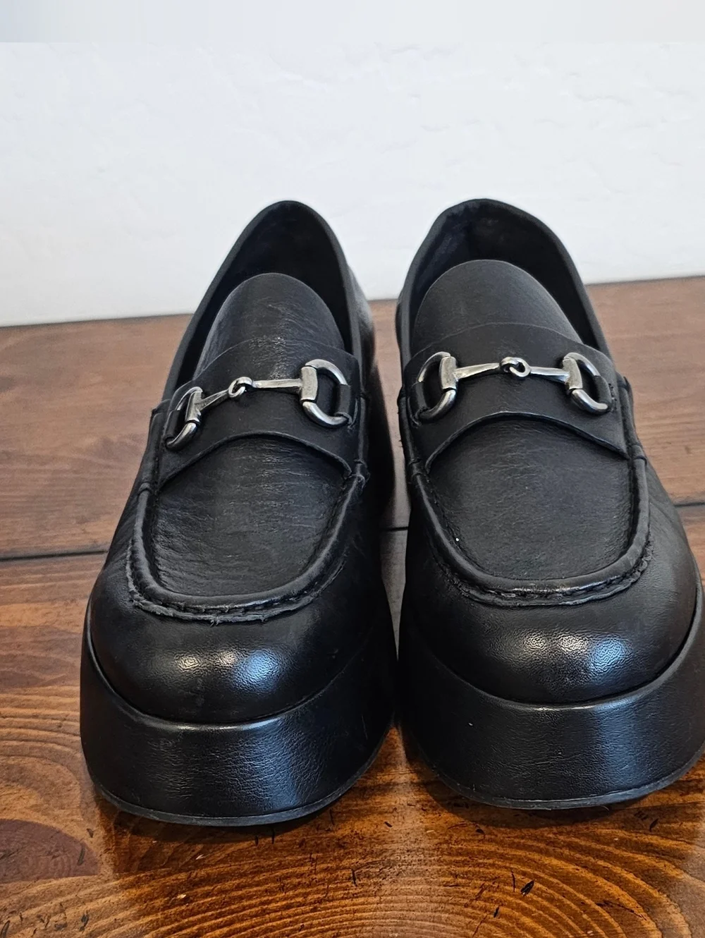Kork-Ease Women’s Black Leather Platform Loafers Shoes Ortho Size 8M NWOB